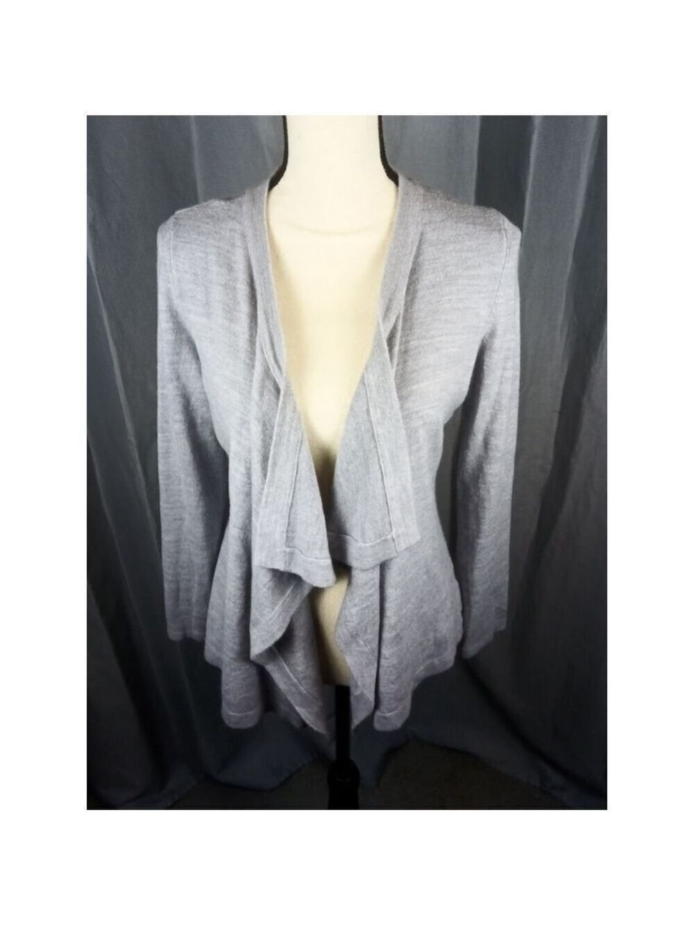 Notations Women's Gray Draped Cardigan Sweater Size Small